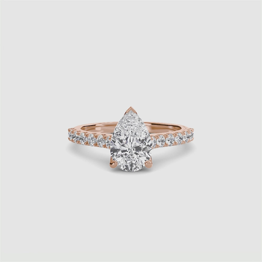Gabriella Solitaire Diamond Ring with Side Stones