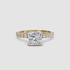 Emilia Solitaire Diamond Ring with Side Stones