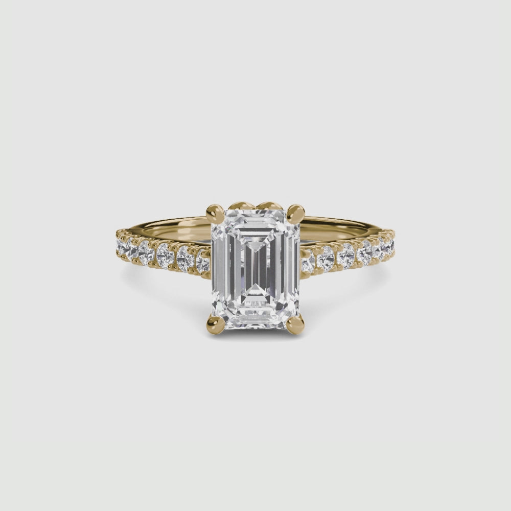 Adelina Solitaire Diamond Ring with Side Stones