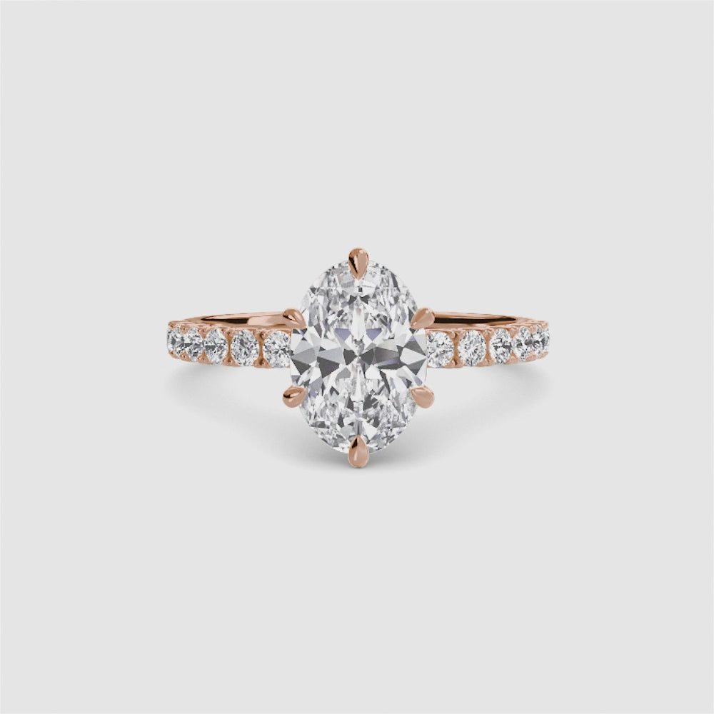 Bianca Solitaire Diamond Ring with Side Stones