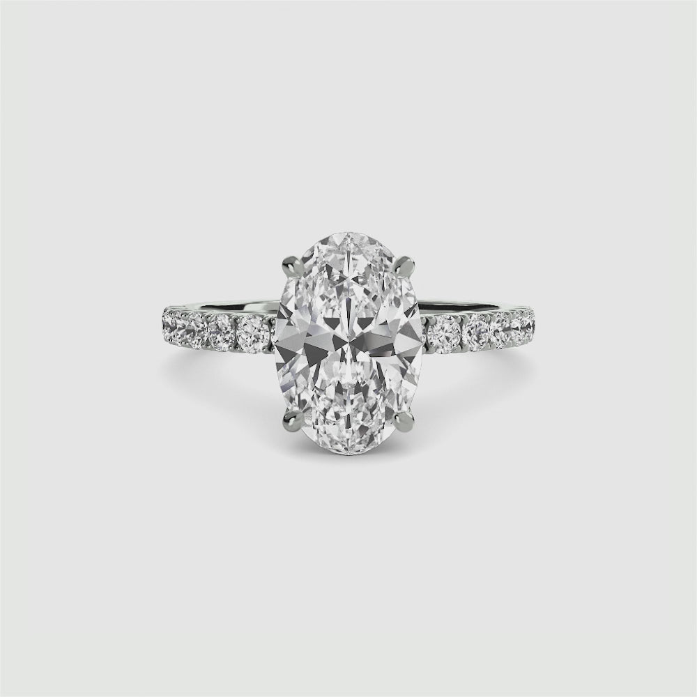 Emilia Solitaire Diamond Ring with Side Stones