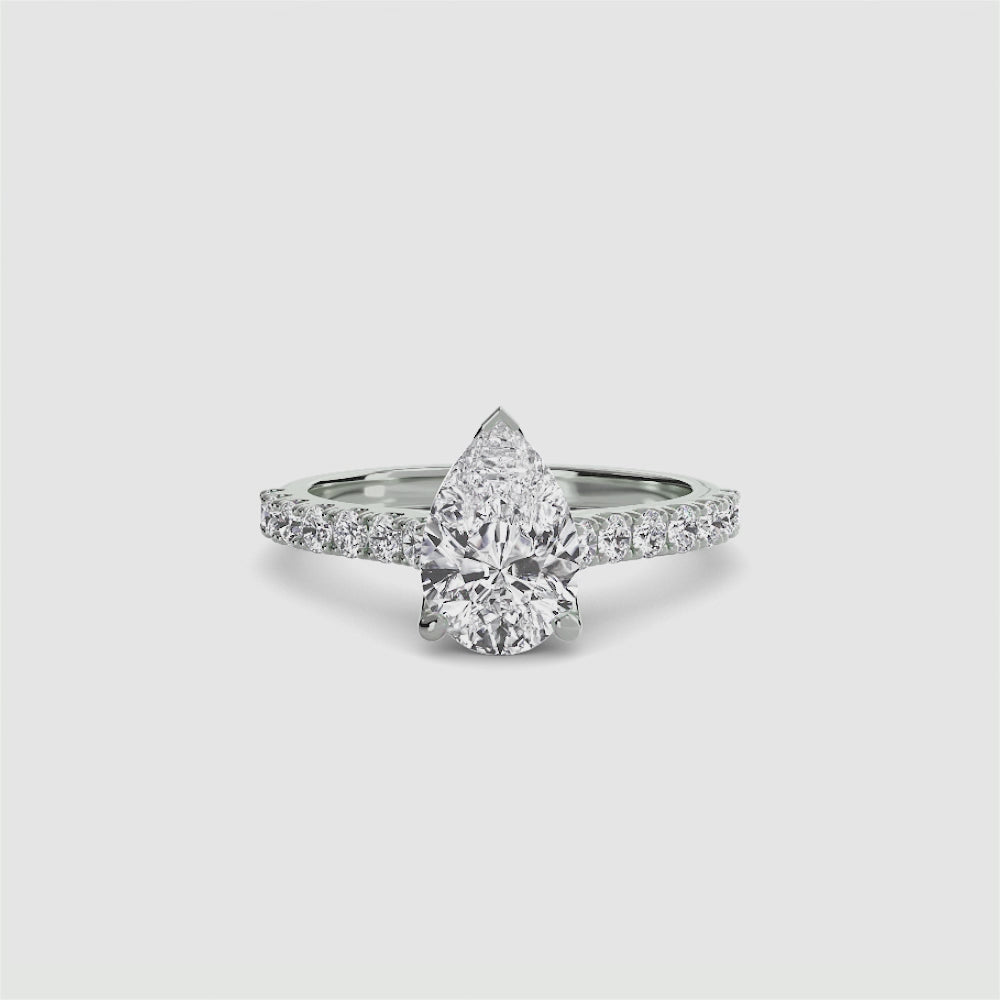 Gabriella Solitaire Diamond Ring with Side Stones