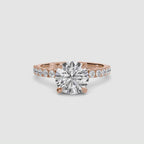 Emilia Solitaire Diamond Ring with Side Stones
