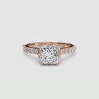 Adelina Solitaire Diamond Ring with Side Stones