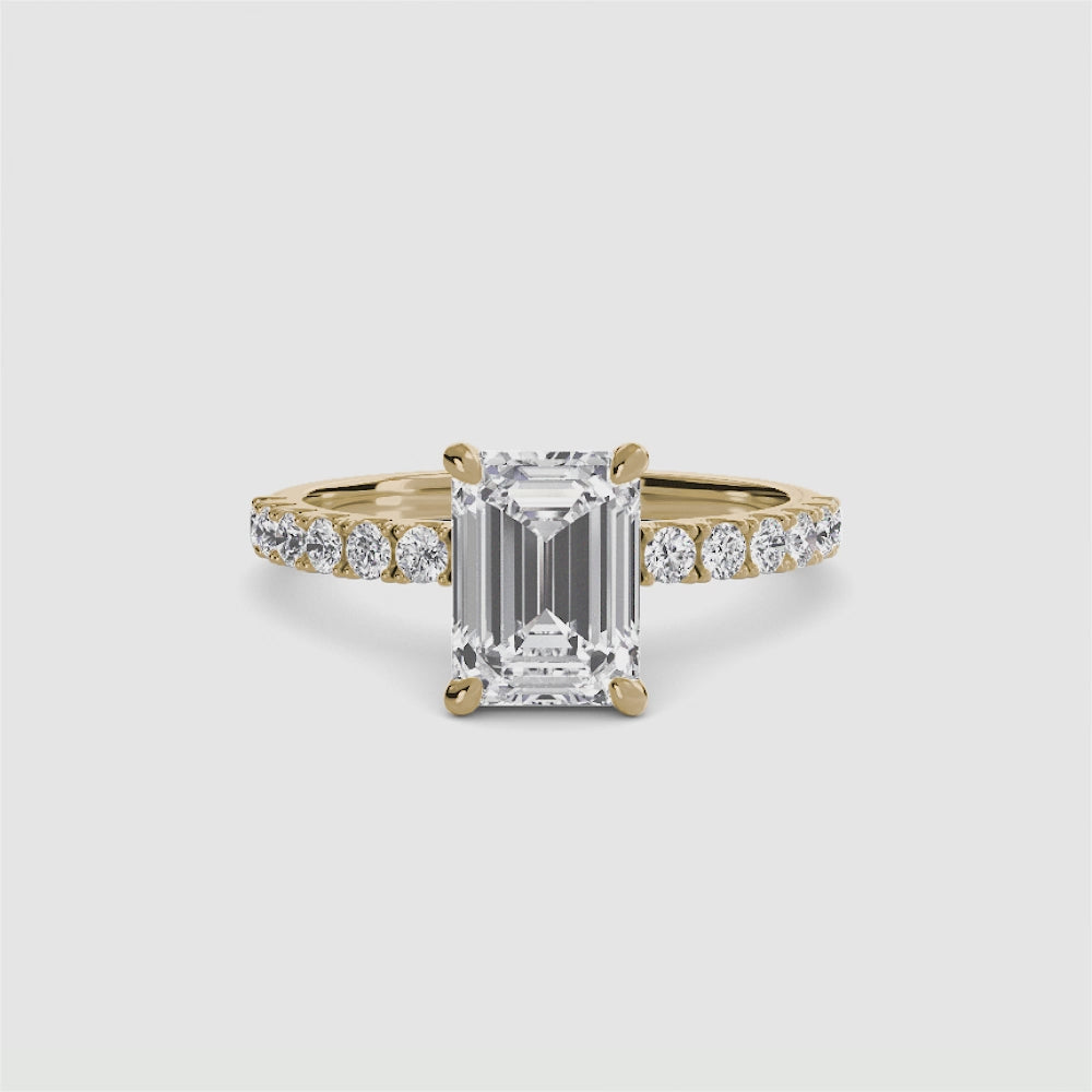 Jacqueline Solitaire Diamond Ring with Side Stones