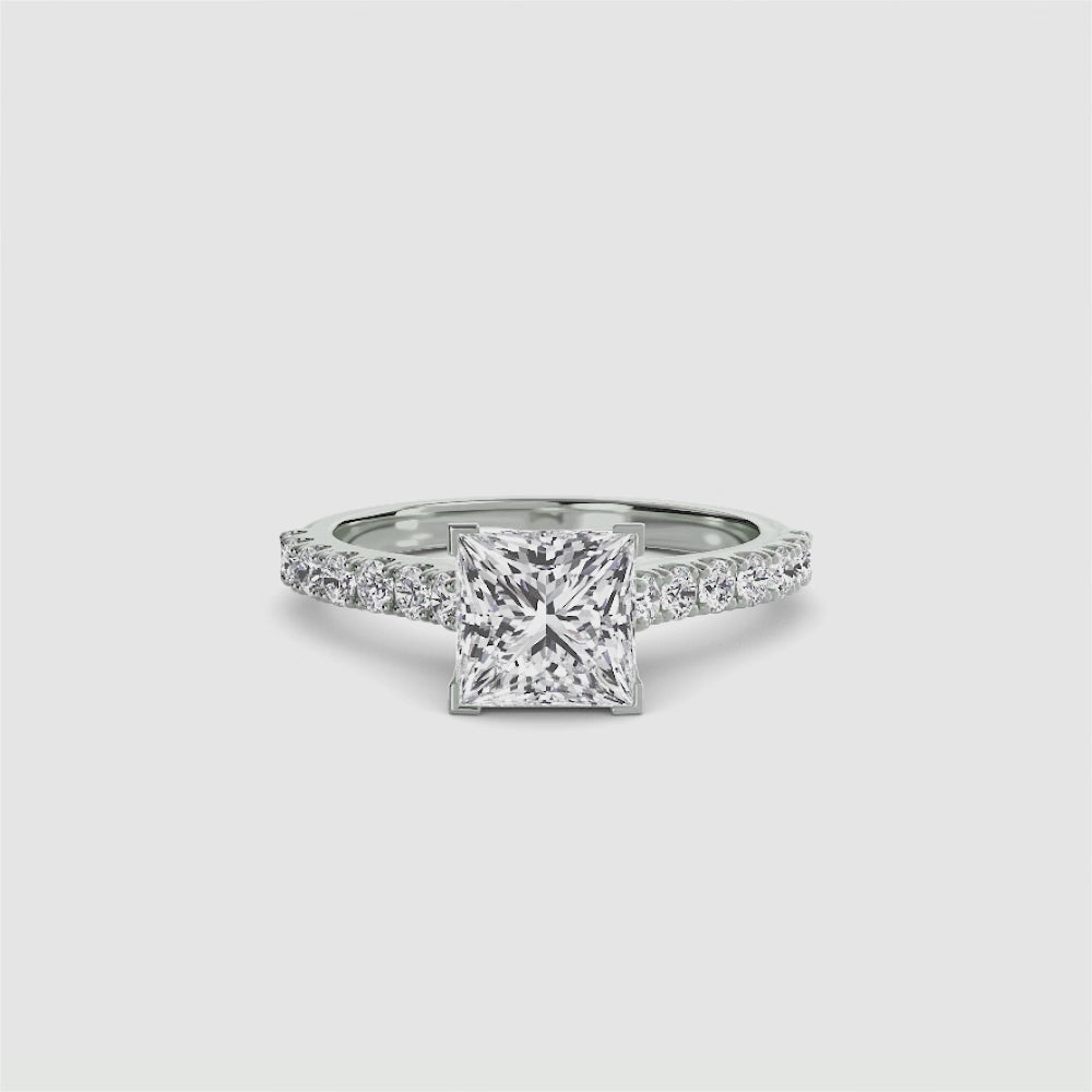 Gabriella Solitaire Diamond Ring with Side Stones