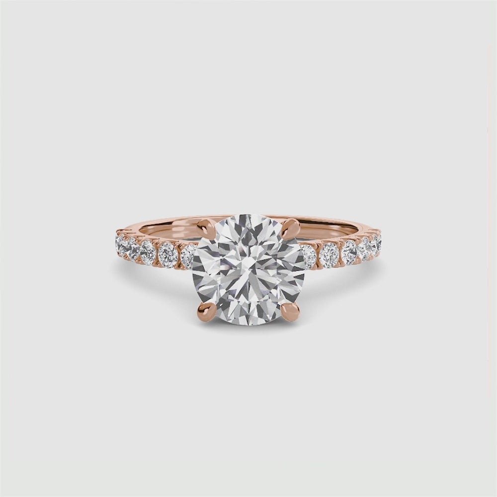 Jacqueline Solitaire Diamond Ring with Side Stones