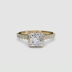 Adelina Solitaire Diamond Ring with Side Stones