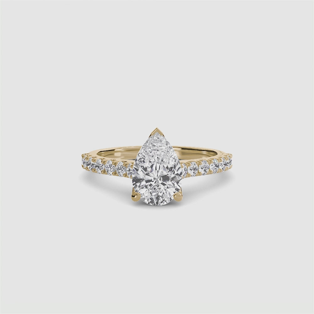 Gabriella Solitaire Diamond Ring with Side Stones