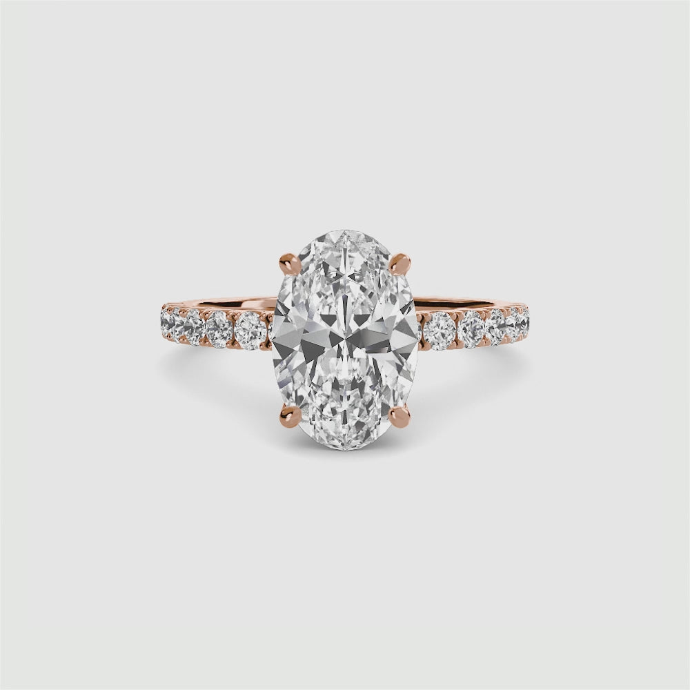 Emilia Solitaire Diamond Ring with Side Stones