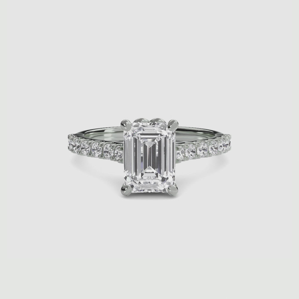 Adelina Solitaire Diamond Ring with Side Stones