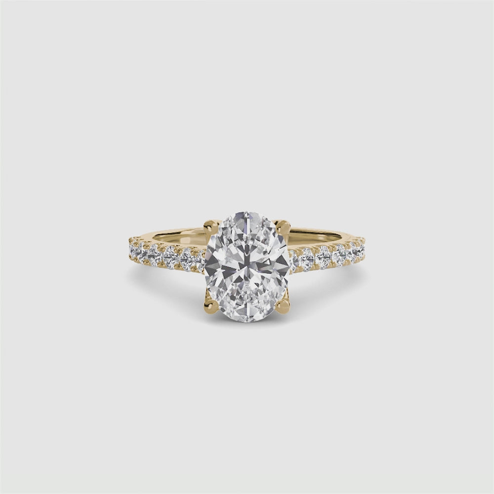 Gabriella Solitaire Diamond Ring with Side Stones
