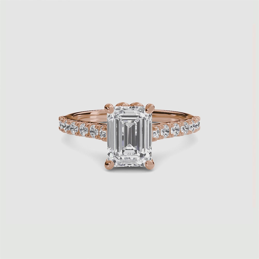 Adelina Solitaire Diamond Ring with Side Stones