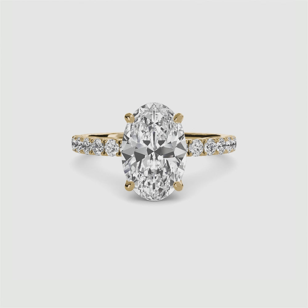 Emilia Solitaire Diamond Ring with Side Stones