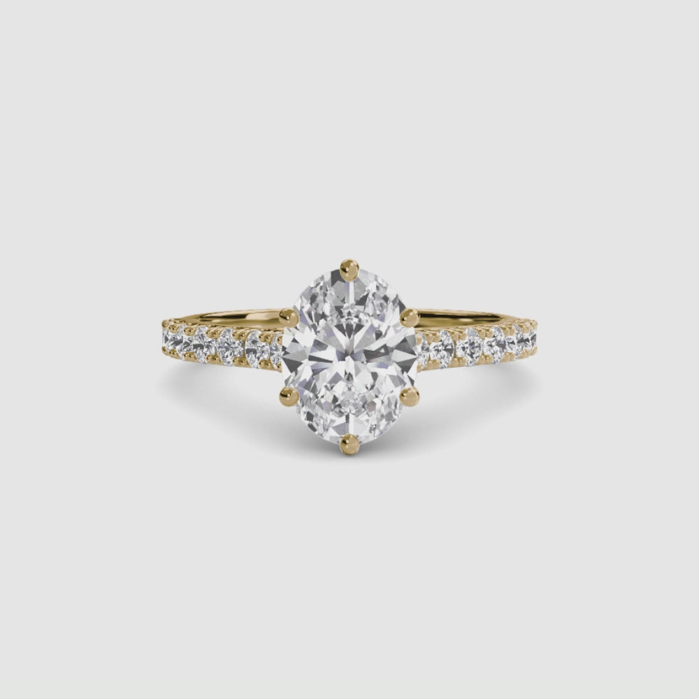 Caterina Solitaire Diamond Ring with Side Stones