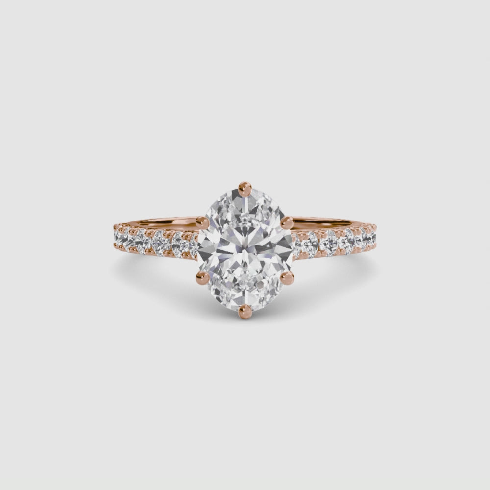 Caterina Solitaire Diamond Ring with Side Stones