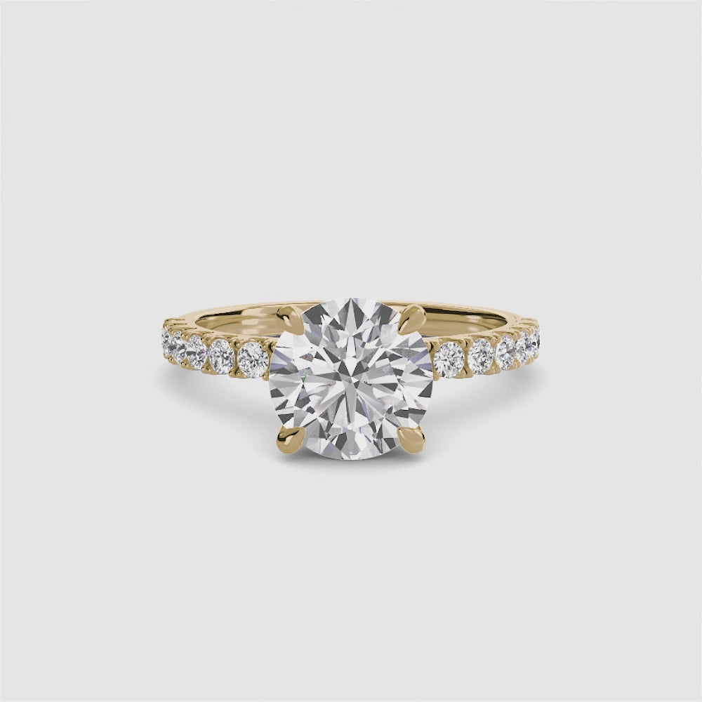 Emilia Solitaire Diamond Ring with Side Stones