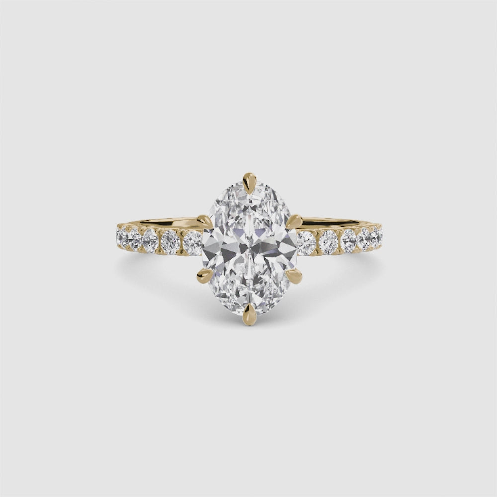 Bianca Solitaire Diamond Ring with Side Stones