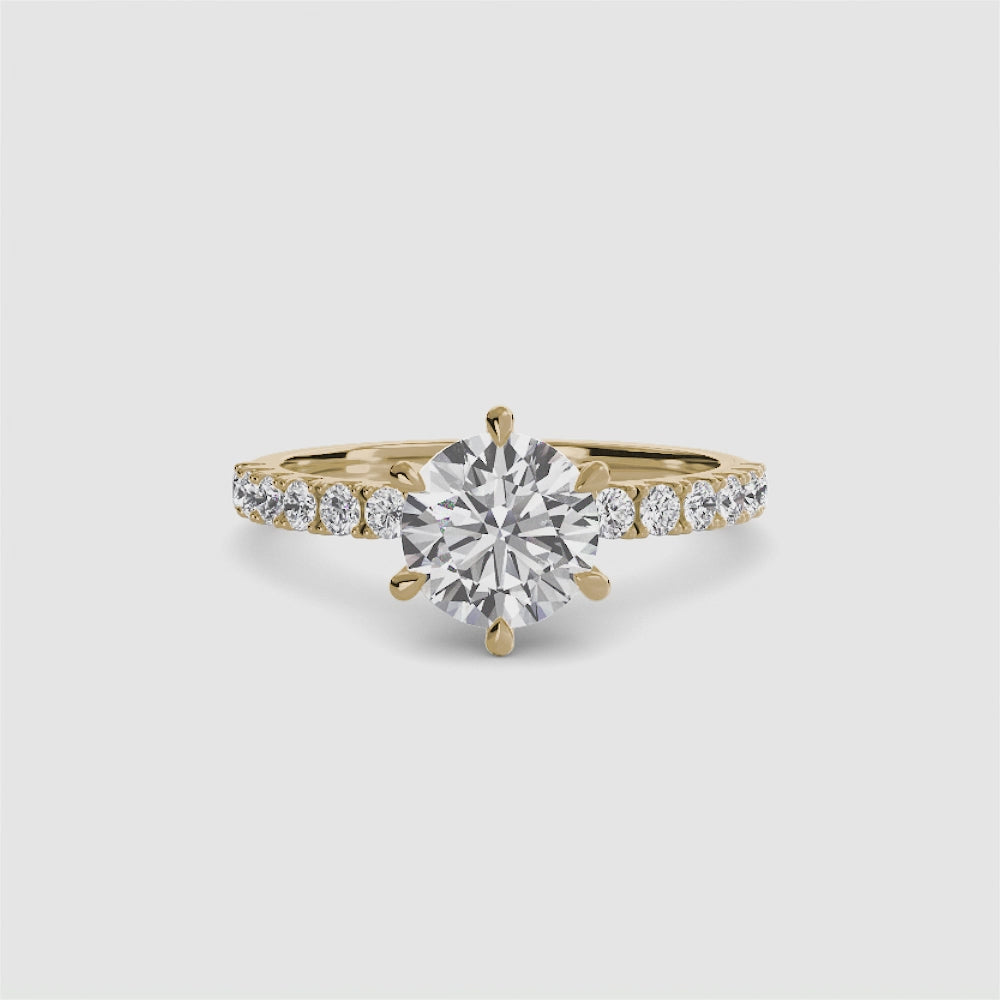 Bianca Solitaire Diamond Ring with Side Stones