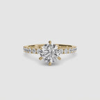 Bianca Solitaire Diamond Ring with Side Stones